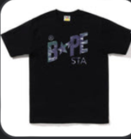 Tie Dye Bape Sta Logo Tee “Black & Purple”