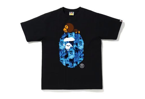 BAPE Flame Milo on Big ape T-Shirt “black/blue”