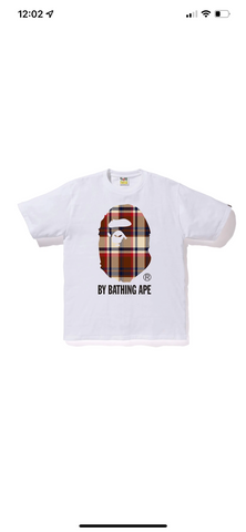 BAPE Check By Bathing Ape Tee “White/Red”