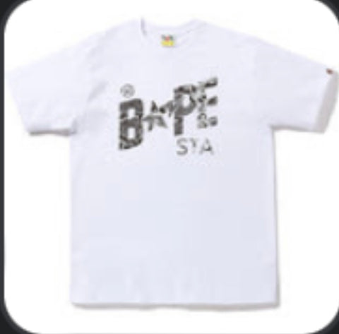 BAPE Snake Bape Sta Logo Tee “White & Grey”