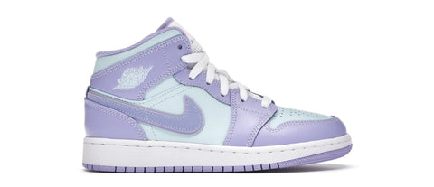 Jordan 1 mid purple aqua gs