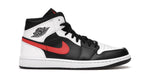 Jordan 1 mid black chile red white